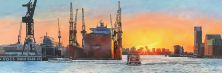 Hamburg Sonnenaufgang, 50X150cm