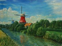 Zwillingsmühlen Greetsiel,80x60cm